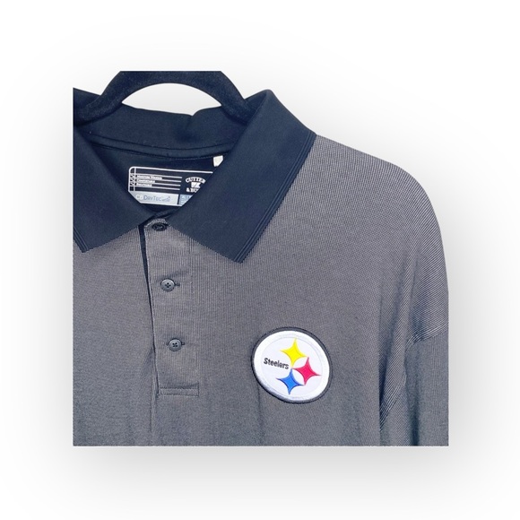 new Cutter & Buck ✫ DryTec Pittsburgh Steelers ✫ Embroider Tonal Dot Polo Shirt - Picture 3 of 16